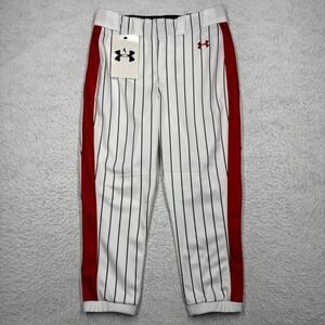 Under Armour Softball Heater Pin Striped Pants White Women's Size Small